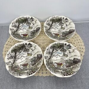 Vintage 1955 J & G Meakin Welcome Home 6.5" Cereal Soup Bowl Set of 4 Retired